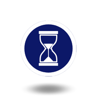 Icono azul reloj de arena-asteclub