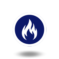 Icono azul fuego