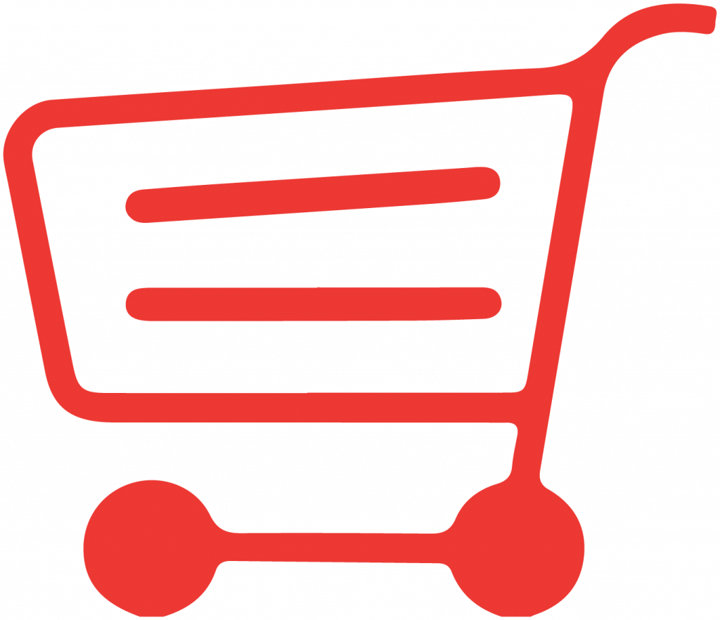 Icono rojo carrito de compras-asteclub